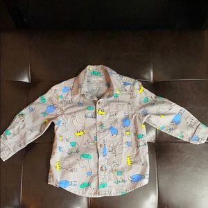 Toddler boys button up long sleeve shirt